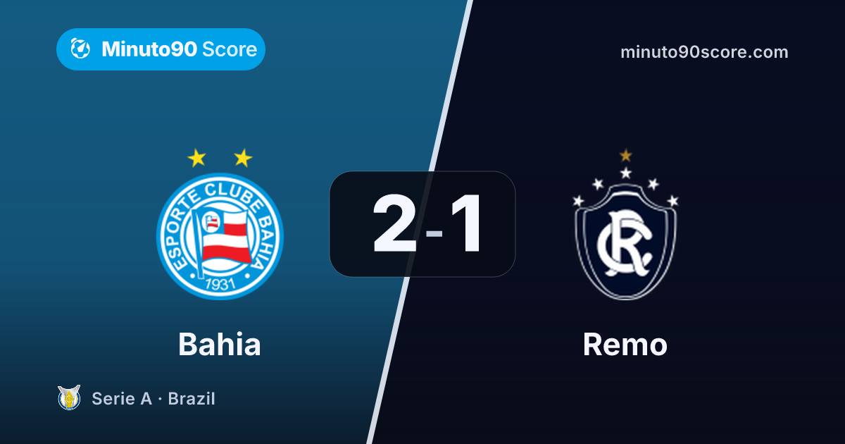 Article cover: Luciano definió al 90+1: Bahia ganó 2-1 y cortó la racha negativa ante Remo