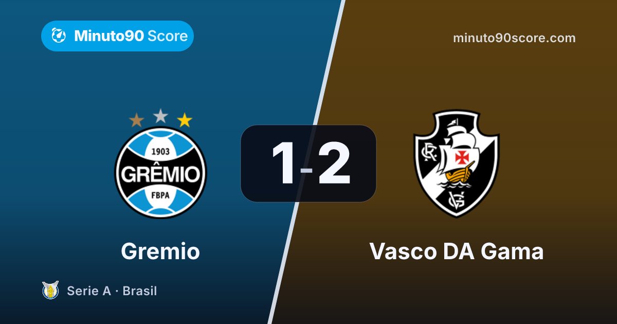 Portada de la nota: Vasco DA Gama revirtió un 1-0 y se llevó un 1-2 que lo deja en la zona de descenso