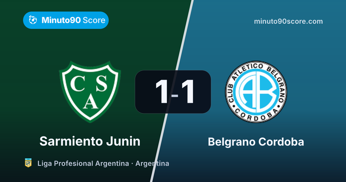 Portada de la nota: Belgrano tuvo 74% de la pelota y empató 1-1 con Sarmiento en Junín gracias a un penal al 90+10'