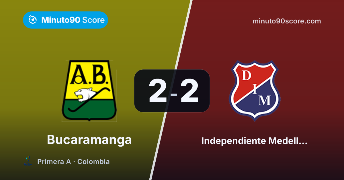 Article cover: La roja temprana define el empate 2-2 entre Bucaramanga y Medellín